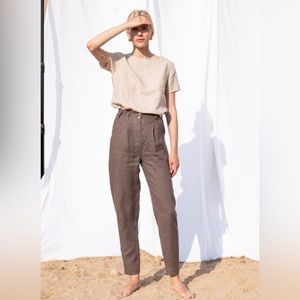 Notperfectlinen damme pant chocolate  s/m